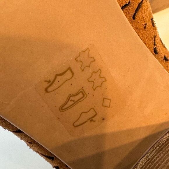 Anthropologie Morena Gabbrielli Floral Shooties in Camel Tan Italy 40 - Picture 6 of 7